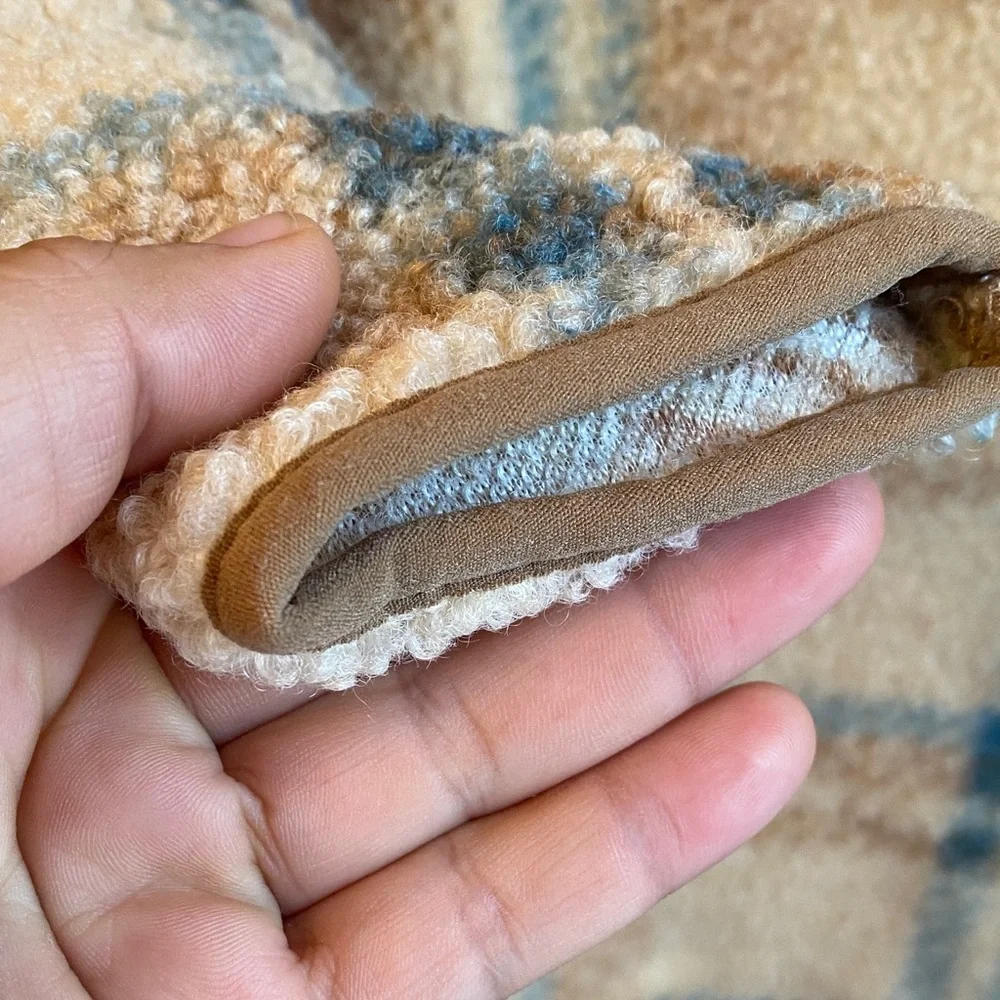 Frye Cream and Blue Sherpa Jacket